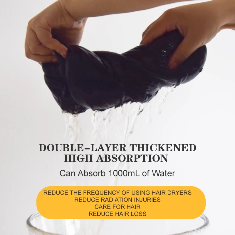 2025 جديد الفرنسية الراقية سميكة طبقة مزدوجة قبعة الشعر النساء سريعة الجافة سوبر ماصة حمام رئيس التفاف #4