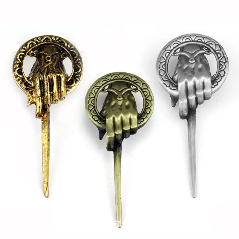 Hand of the King Lapel Inspired Authentic Prop Pin Badge Brooches Movie Jewelry 3 colors