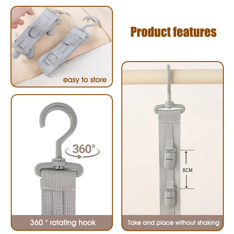 Hat Storage Over the Door Hat Rack Rotatable Clips Cap Organizer Foldable Hanging Holder For Hats, Socks&Underwear Storage