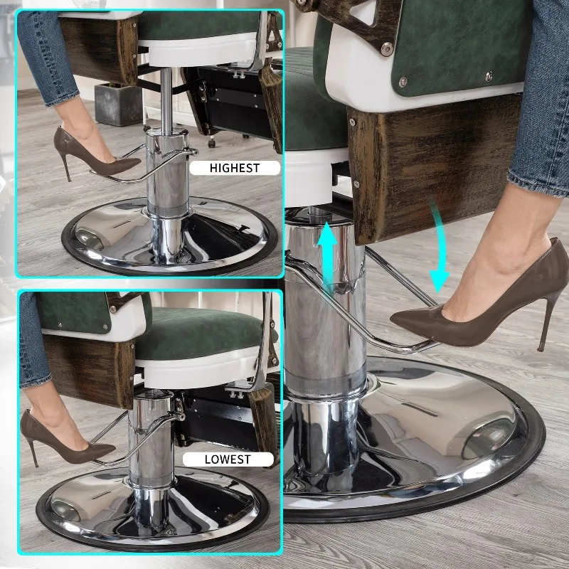 Hydraulic barber chair, lifting professional retro hairdressing chair, shampoo equipment