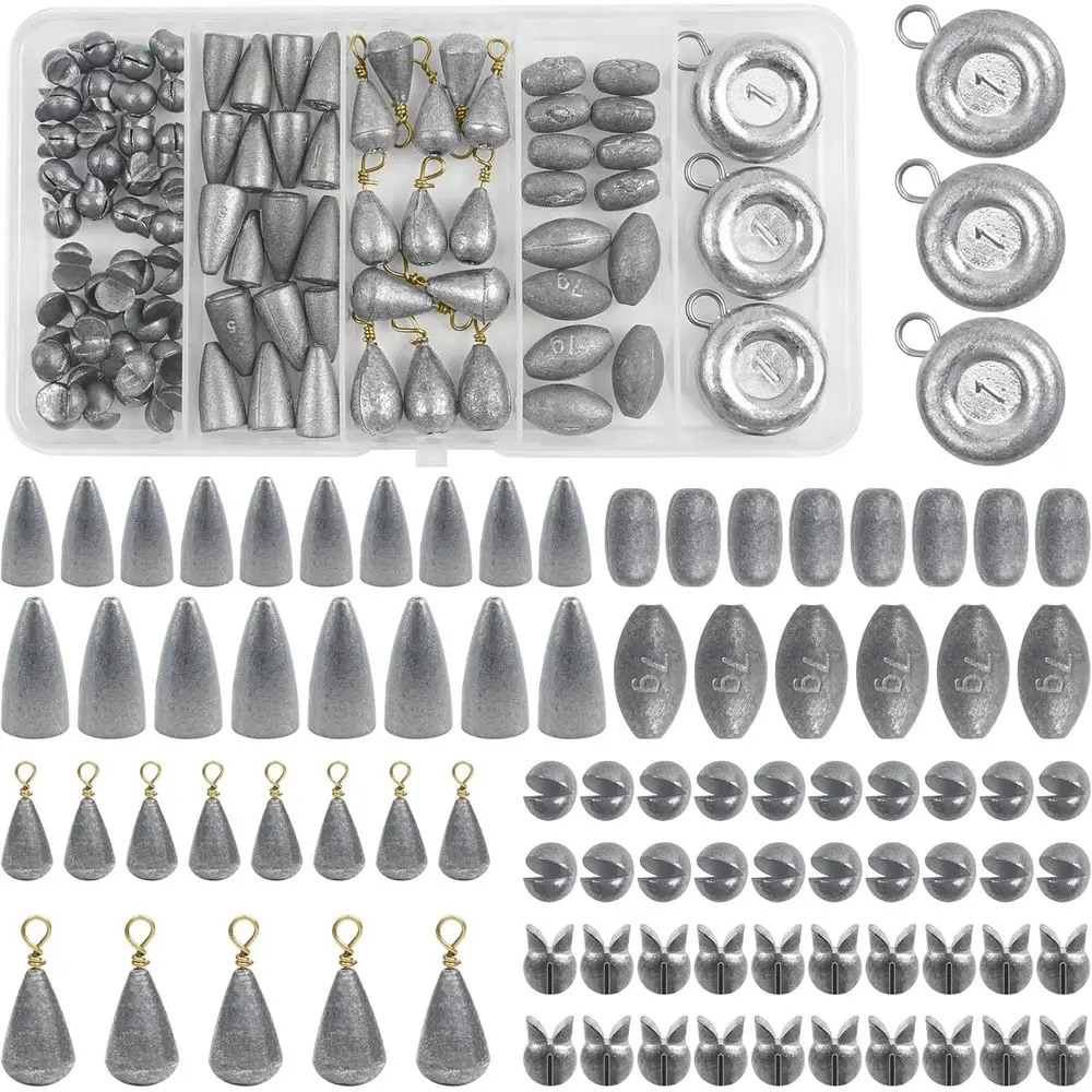 

Комплект грузила для рыбалки из 88 предметов: различные грузила для окуней, литья, разделенной съемки и грузила для морской воды с коробкой для снастей