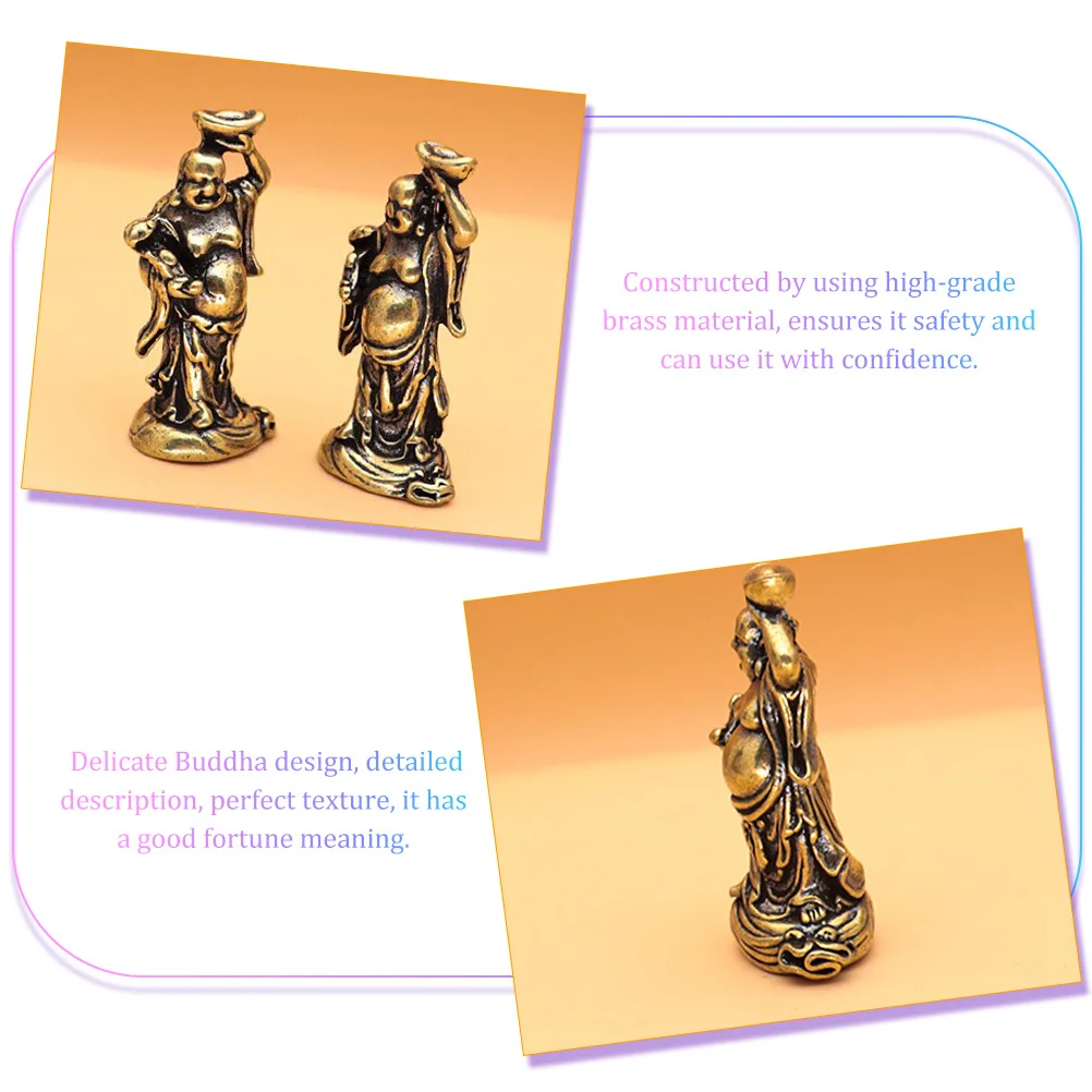 

4Pcs Buddha Pendant Brass Hanging Charm Maitreya Retro Buddha Decor Desktop Ornament Gift Brass Pendant Home Decor