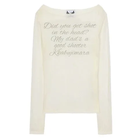 الكورية مصمم جيلا ليوسيل رسالة تي شيرت سليم صالح كم طويل الكورية نمط المرأة أزياء جيني مطبوعة عارضة أعلى #5