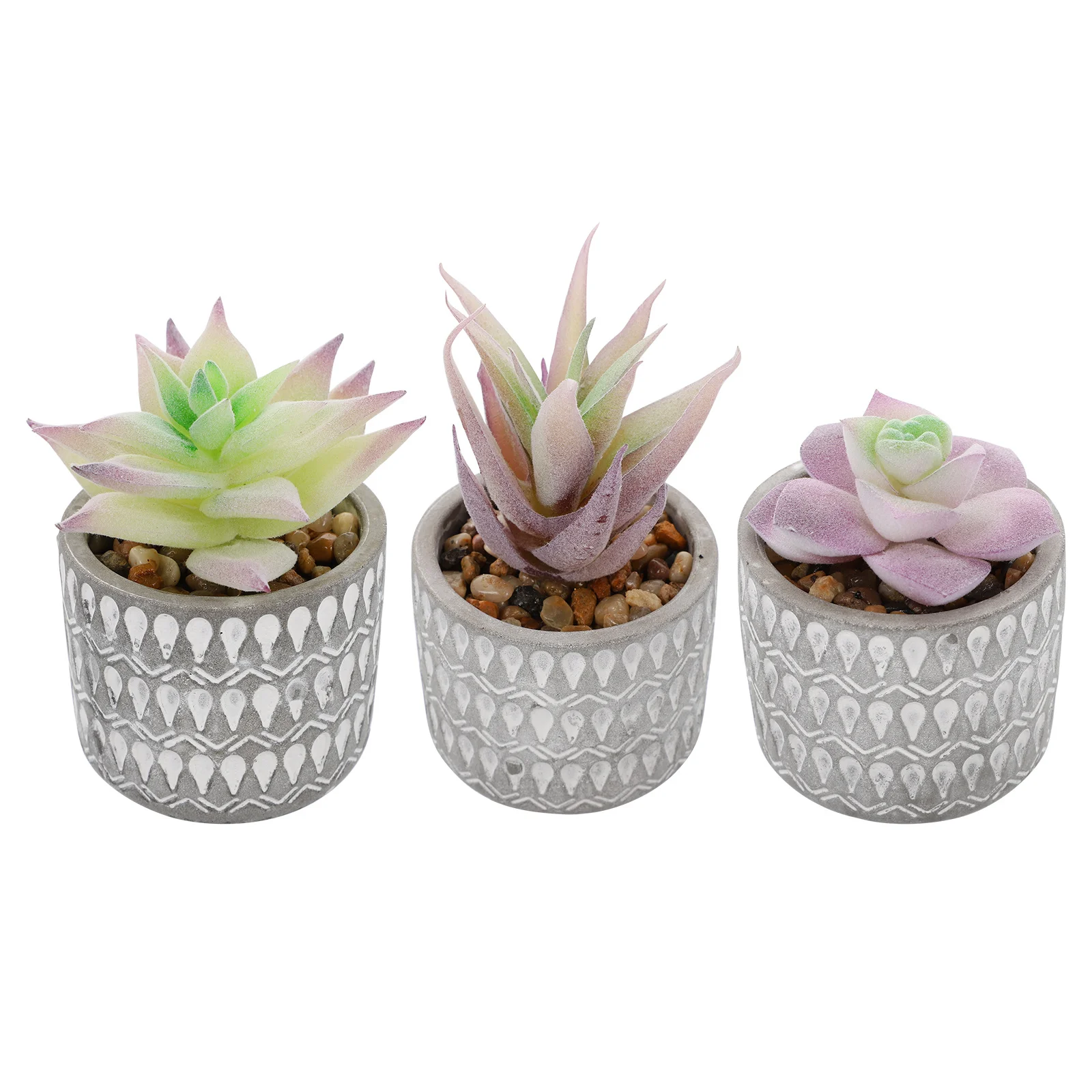 

3Pcs Artificial Succulent Plant Set Realistic Simulation Micro Landscape Decoration Fake Green Plants Artificial Plant
