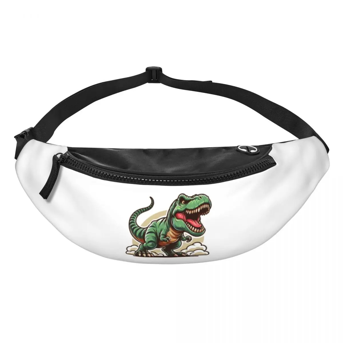 Custom Casual Wild T-rex Dinosaur Roars Fanny Pack Men Women Dragon Crossbody Waist Bag for Running Phone Money Pouch