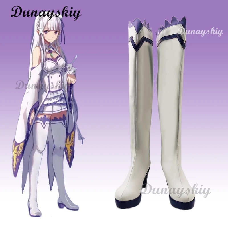 Chaussures Emilia Cosplay pour femmes adultes, bottes Nette Anime, déguisement Re ontari, accessoires de costume, chaussures fantaisie Roleplay