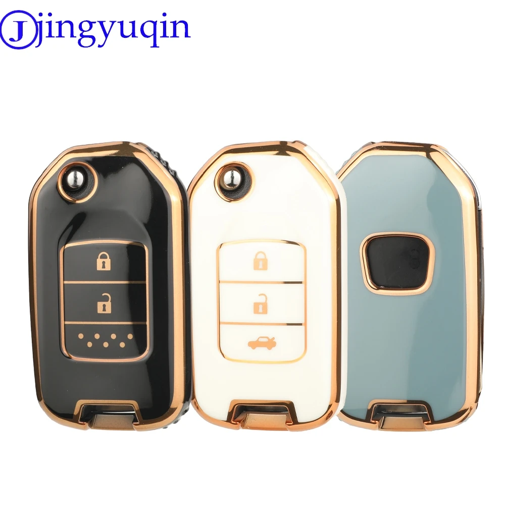 JYQ TPU Remote Car Key Shell Case Cover For Honda Accord Civic City CRV Jazz XR-V Vezel HR-V FRV Odyssey Crider Auto Accessorie