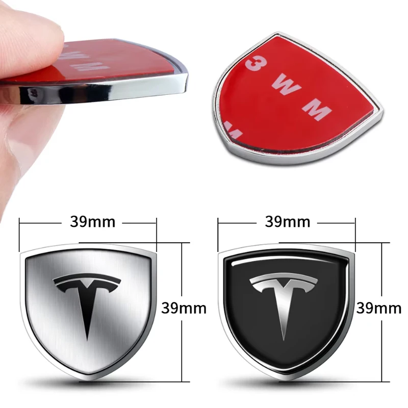 1Pcs 3D Metal Car Badge Body Trunk Emblem Decor Sticker For Tesla Model 3 Model S Model X Model Y Auto Styling Logo Accessories