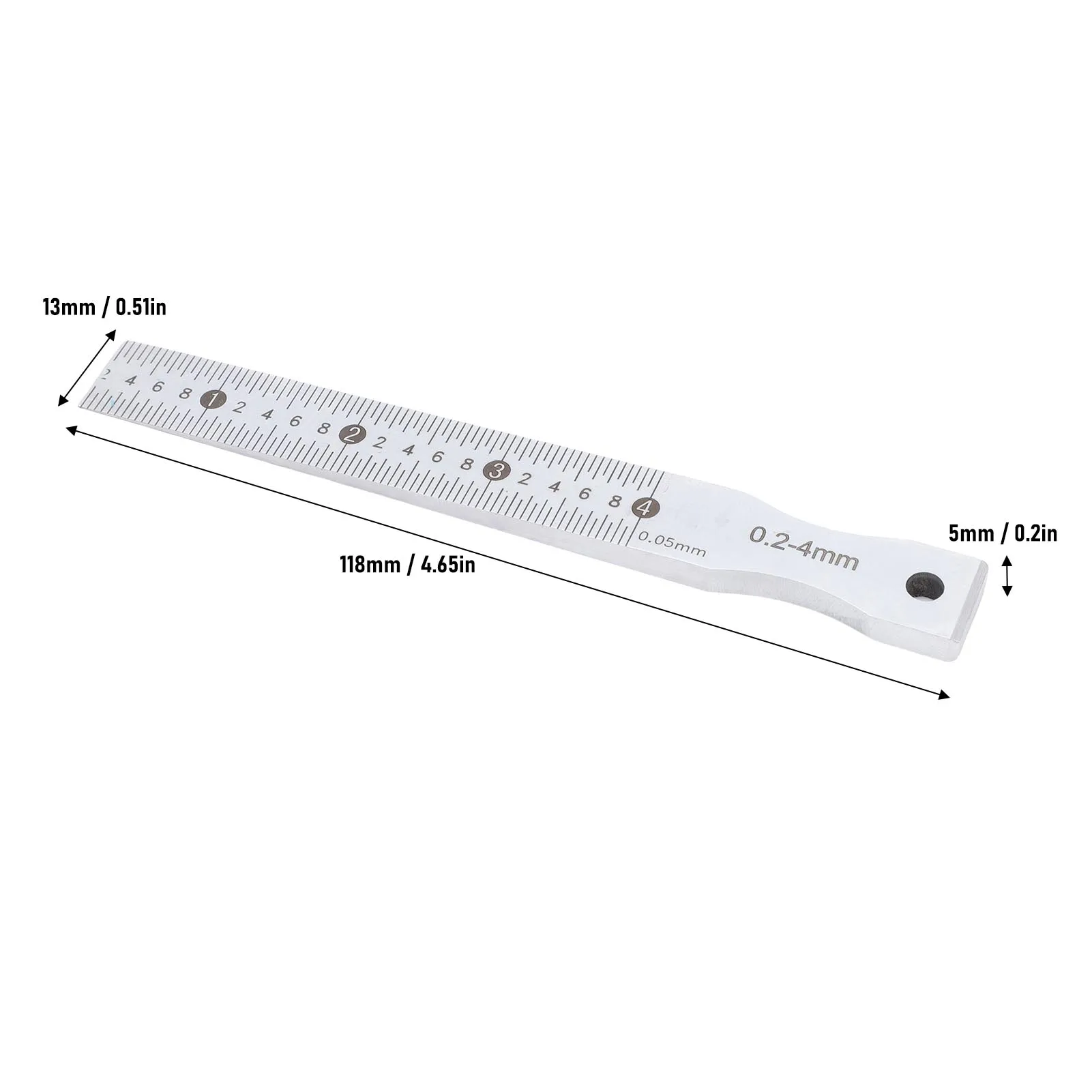 Medidor cônico de aço inoxidável, 0.2-4mm, faixa de 0.2-4mm, precisão de 0.05mm, medidor cônico multifuncional para trilhos de construção