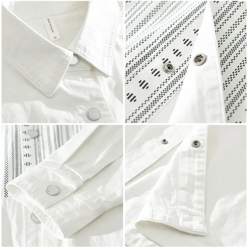 خريف جديد طويل الأكمام قميص أسود الرجال النمط الياباني قمصان غير رسمية رجل شريط المرقعة أزرار خاطفة قميص الشباب موضة فضفاضة