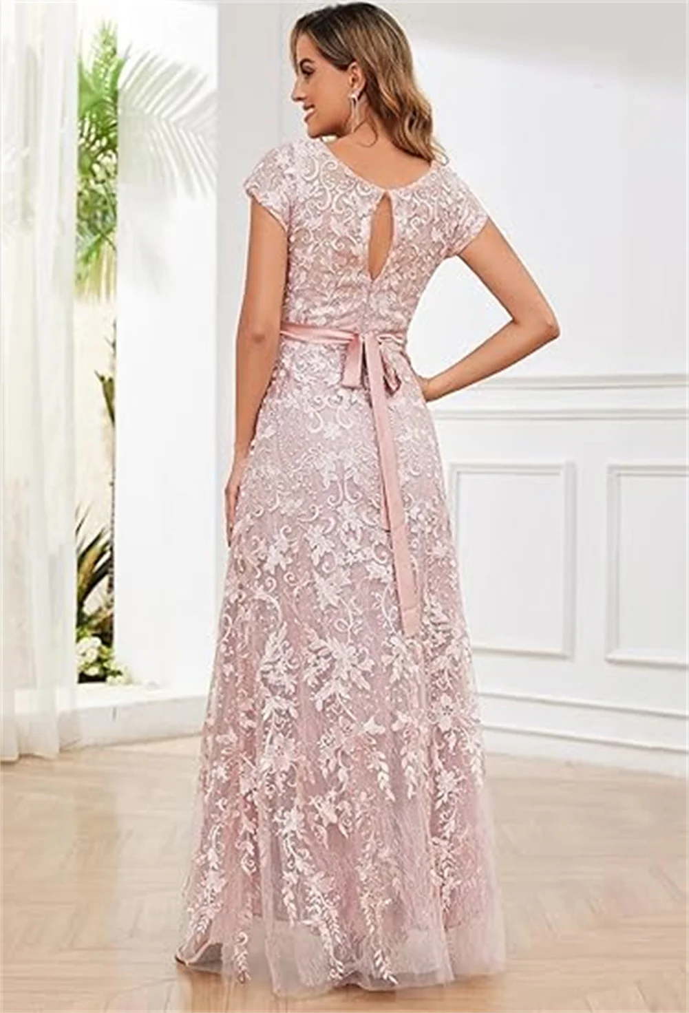 Apliques de encaje personalizados, vestidos para madre de la novia para mujer, vestido de fiesta de manga corta, vestidos de noche formales largos de tul