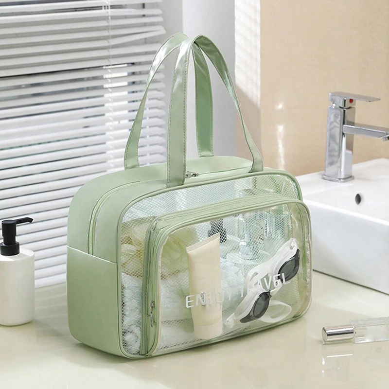 Pure color wet and dry separation wash makeup bag waterproof beach bag cosmetic carry-on items storage bag