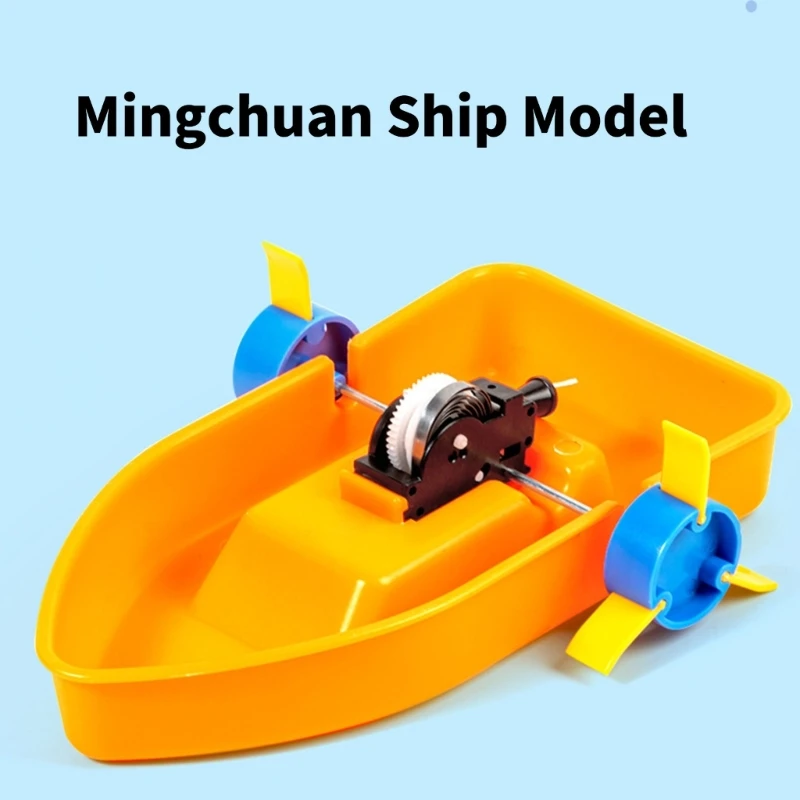 Educational Paddle Wheel Ship Model Easy Installation Paddle Boat Model Hands on Assembly Toy for Kids Students Aged 6 ＋ D2RC