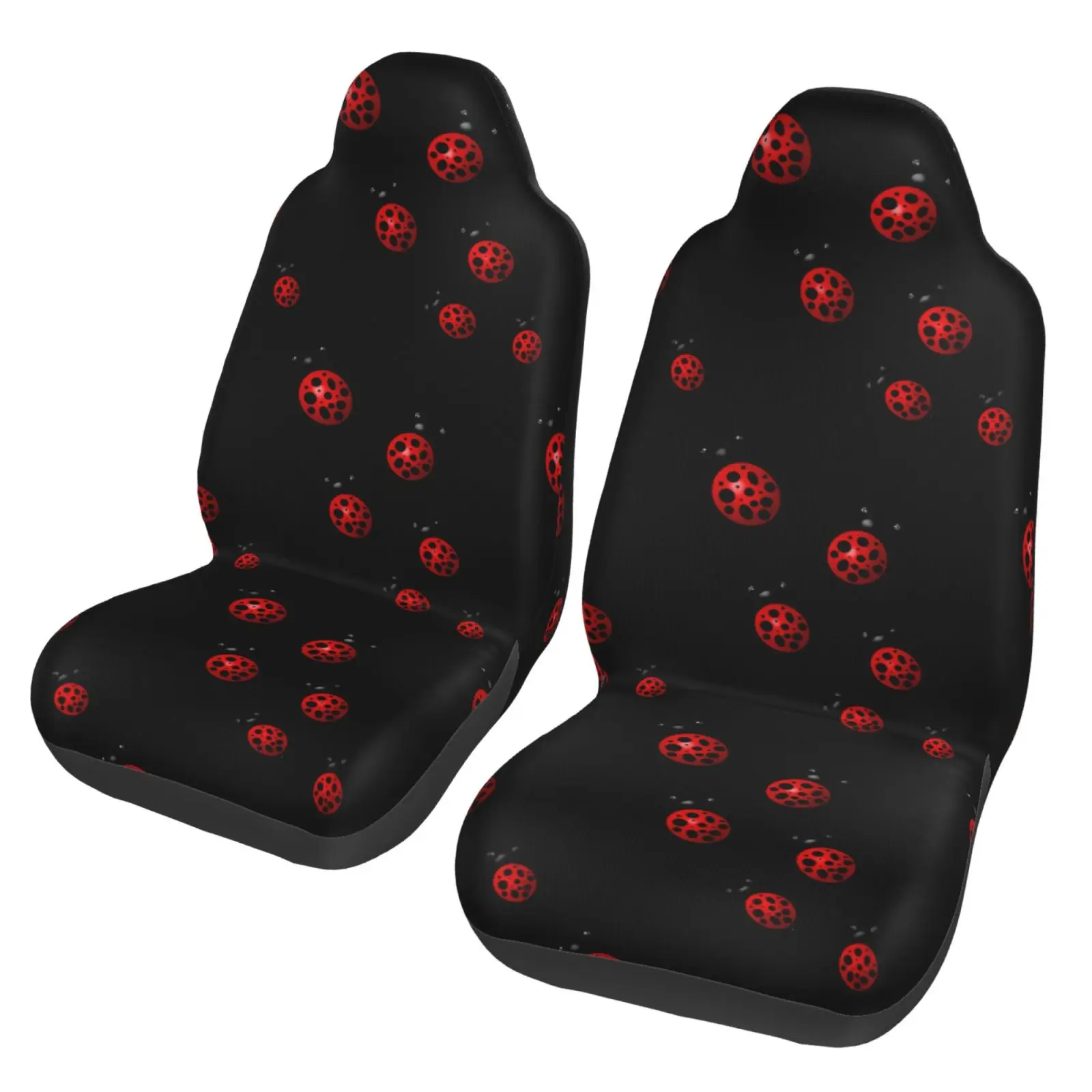 Art Ladybug Tracks Pattern 2 Pieces Covers Front Car Seat Universal Protector Cushion Cover Saddle Comfort Covers Fit Most Car