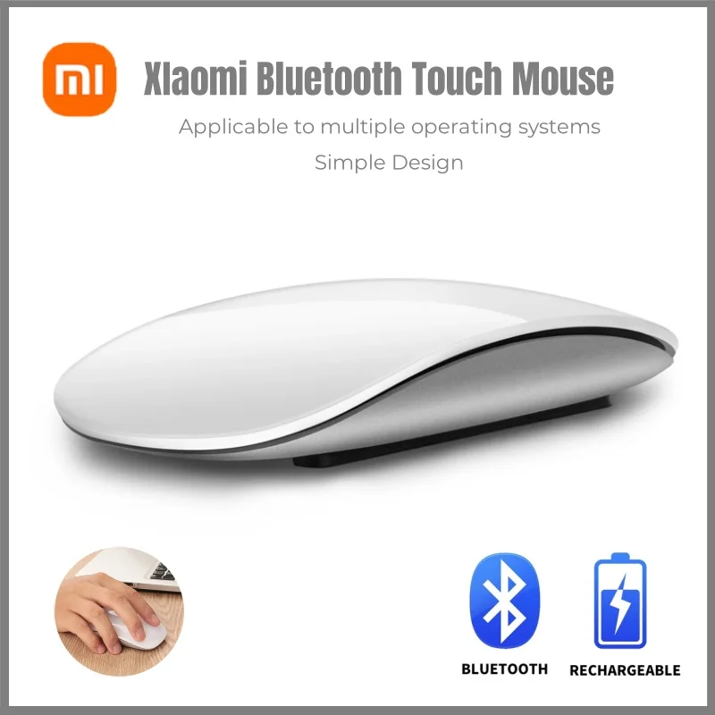 

Беспроводная сенсорная мышь Xiaomi Bluetooth, перезаряжаемая бесшумная сенсорная мышь с несколькими дугами, ультратонкая волшебная мышь для ноутбука, Ipad Mac PC