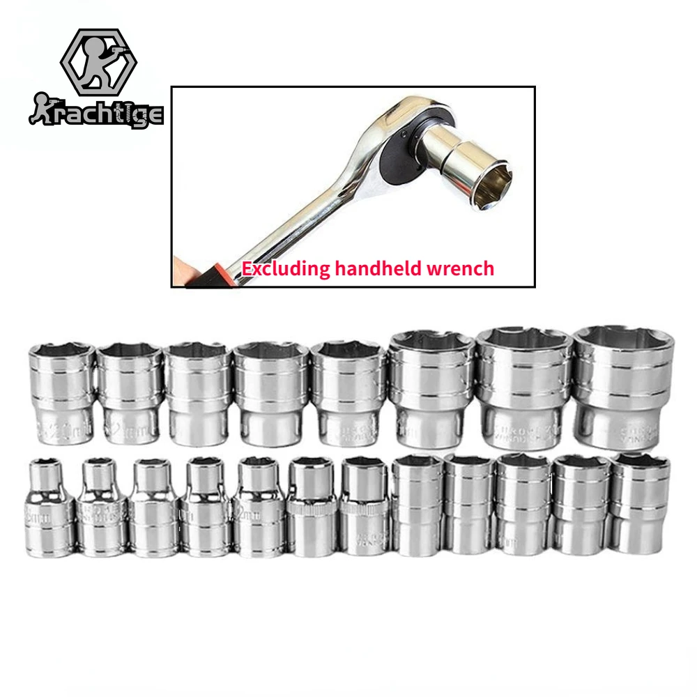 8mm-34mm Hexagon Wrench Socket Set 1/2 Socket Adapter Sleeve Heads Ratchet Wrench Spanner