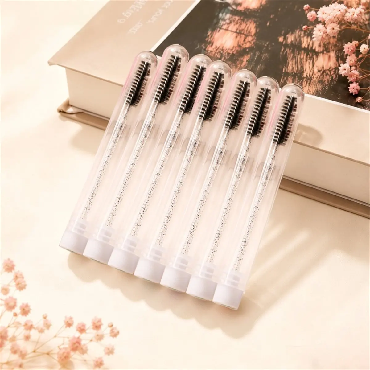 【Tools & Parts】 Lash Brush Applicators Makeup Tools Eyelash Brush Tubes with Crystal Lash Mascara Eyebrow Comb Container C
