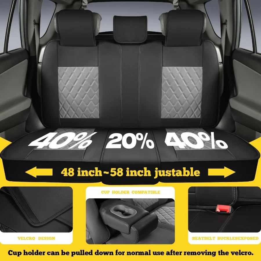 أغطية مقاعد السيارة مجموعة كاملة من جلد نابا الفاخر للمقاعد الأمامية والخلفية متينة ومريحة وسهلة التركيب تناسب معظم السيارات سيدا #4