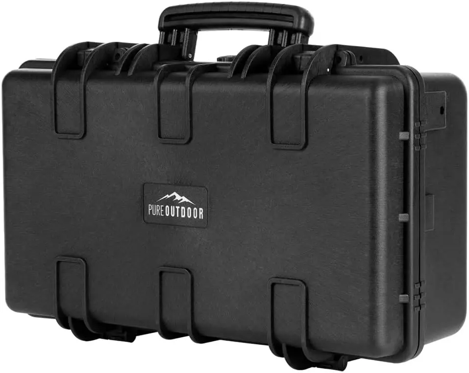 

Weatherproof Hard Case 22x14x8 in, Customizable Foam, Shockproof, IP67, UV & Impact Resistant, Black