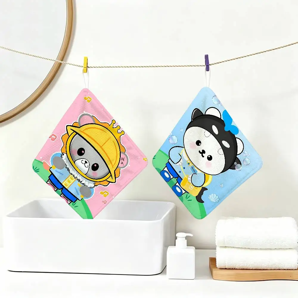 F-Famous Thai Drama Studio GMMTV Soft Polyester Cotton Towel, Hanging Kitchen Style Hand Wiping Cloth for Restaurant Home