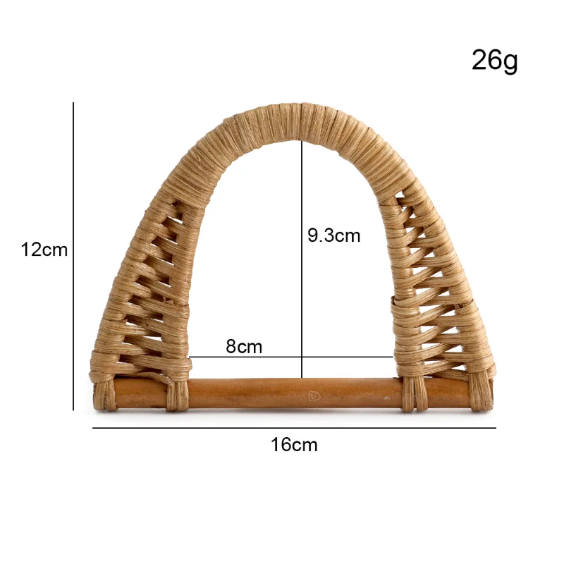 2/4/6/10PCS rattan bamboo fisheye shape hand-woven bag handle retro niche art style DIY handbag wallet stand handle