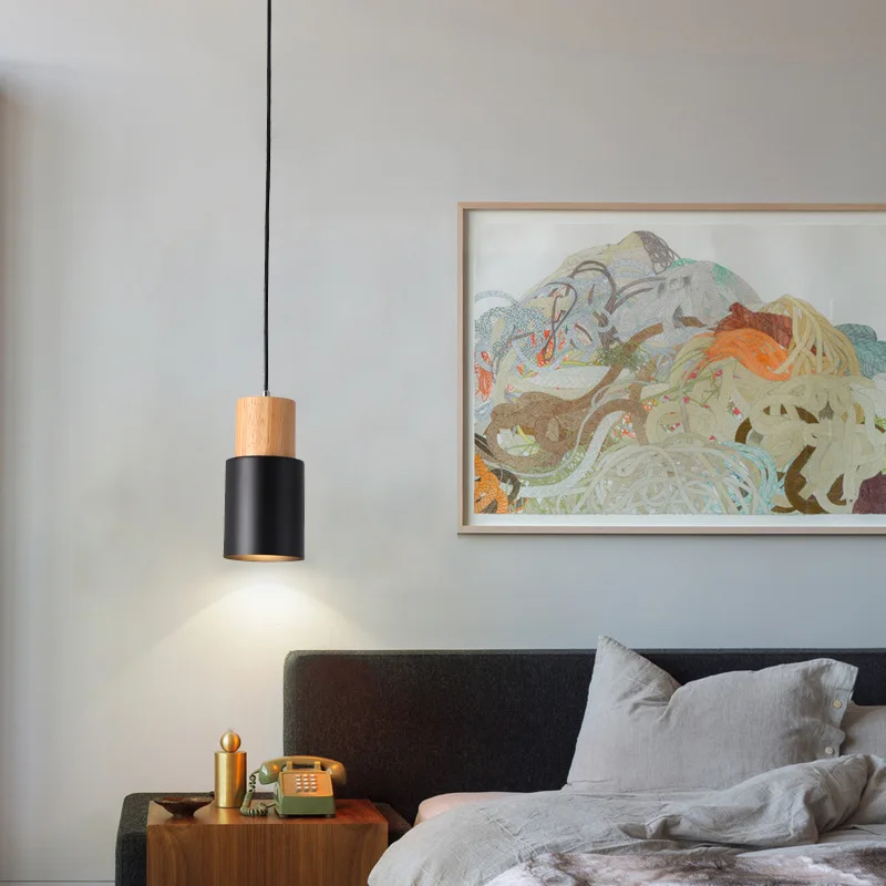 Hanging Lighting Led Pendant Light Modern Dining Room Home Solid Wood Bedroom Nordic Bedside Kitchen Living Room Decorative Lamp