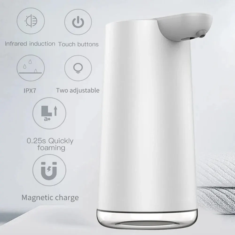 

Automatic Induction Foam Soap Dispenser Touchless Hand Washer USB Magnetic Suction Charging IPX7 Waterproof For Kitchen Bathroom