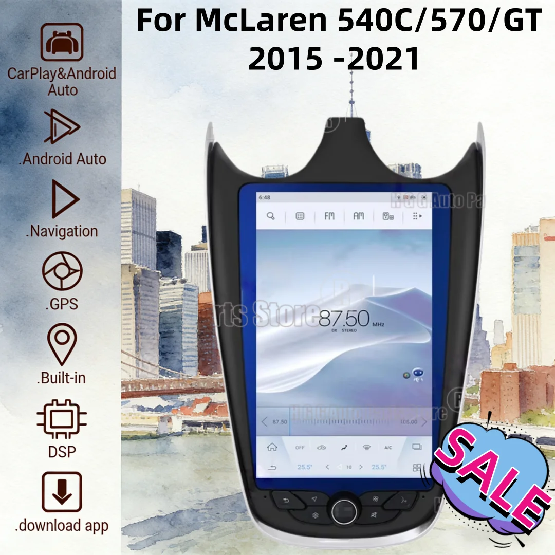 

9.9" Android auto For McLaren 540C/570/GT 2015 2016 2017-2021 GPS navigation carplay multimedia Stereo Player Car Radio headunit