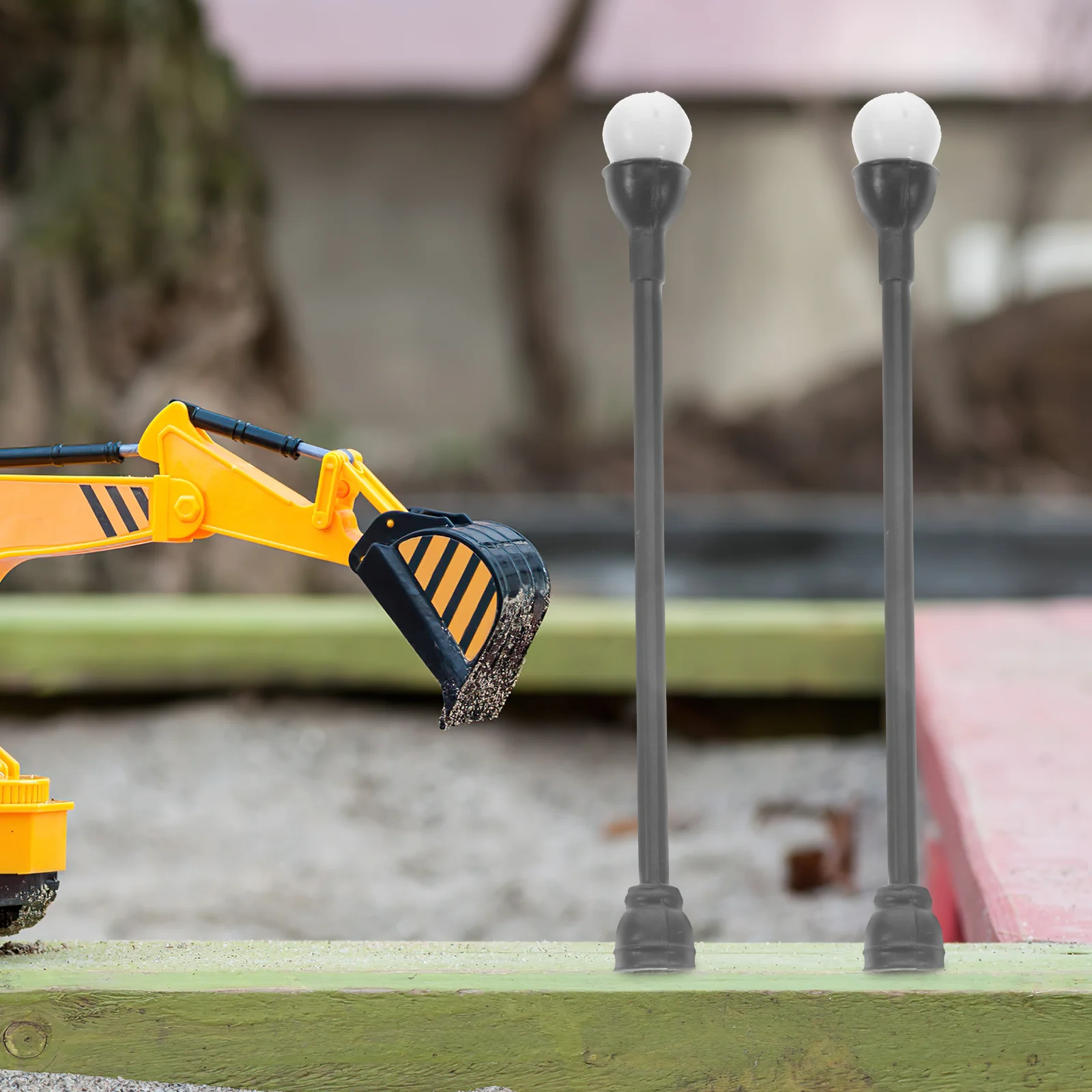 12pçs lâmpada de rua em miniatura segura abs micro decoração de paisagem para mini casa cena de jardim mesa de areia uso interno e externo