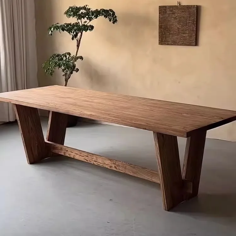 Solid wood dining table log long table designer homestay long table