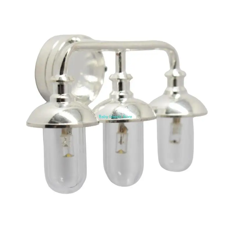 

K92D 1/12 Scale Dollhouses Miniature Bedroom Wall Lamp Furniture Pretend Play