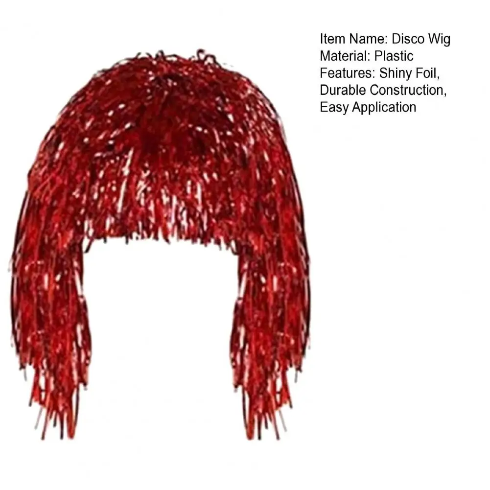 28cm Shiny Party Wig Cosplay Disco Foil Tinsel Adults Metallic Party Supplies  Aluminum Foil Metal Wire Wig Festive Decoration