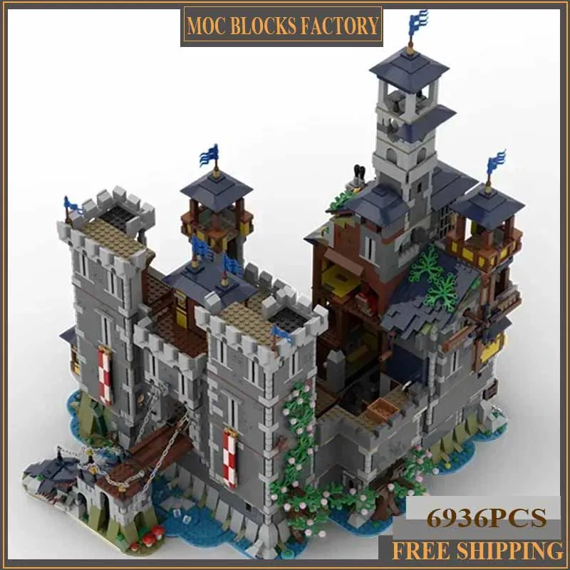 Moc Building Bricks Military Castle Model Black Falcon Trebuchet Technology Modular Blocks Gift Christmas Toys DIY Sets Assembly