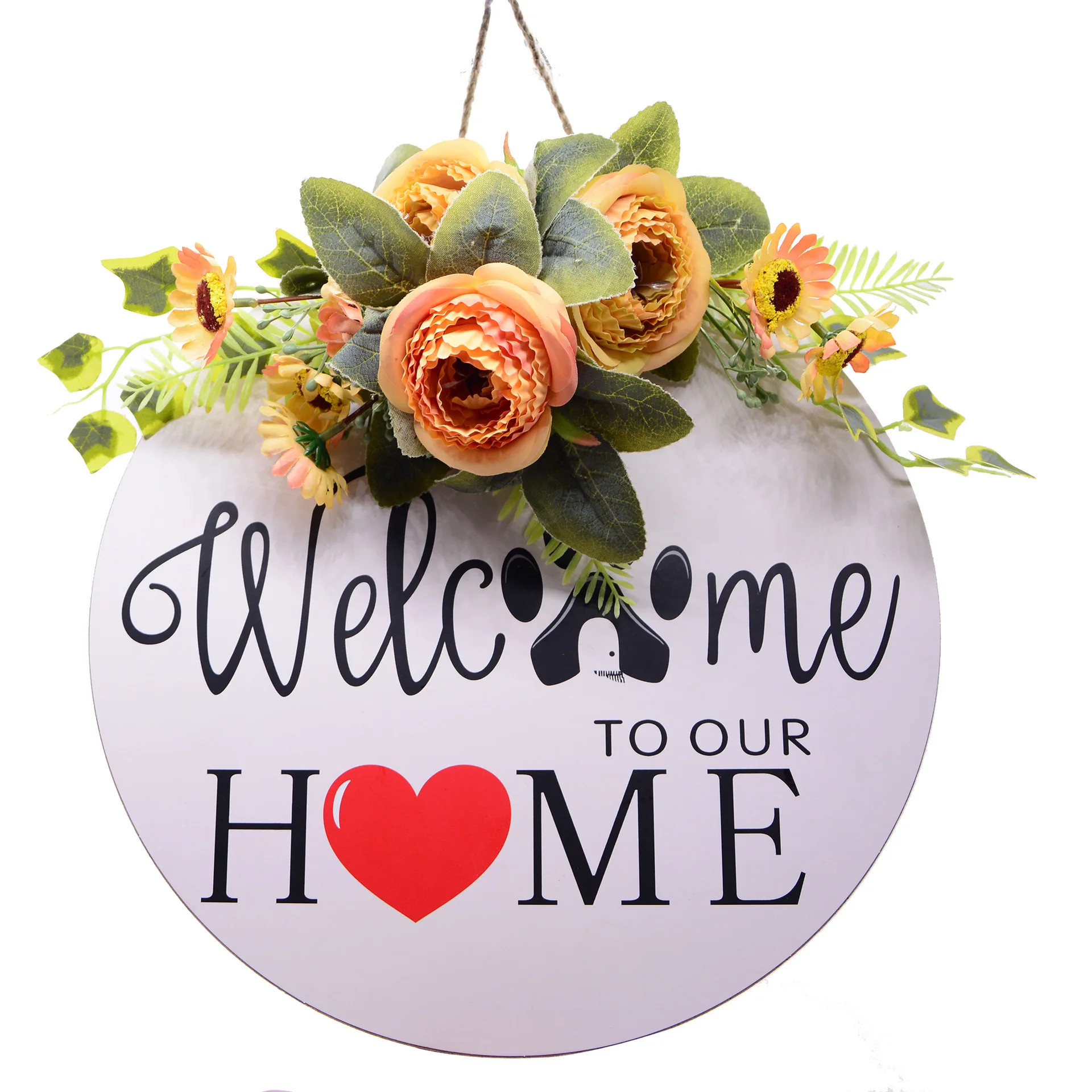 

Welcome Wooden Doorplate Home Nordic Ins Home Decorations round Welcome Wooden Board