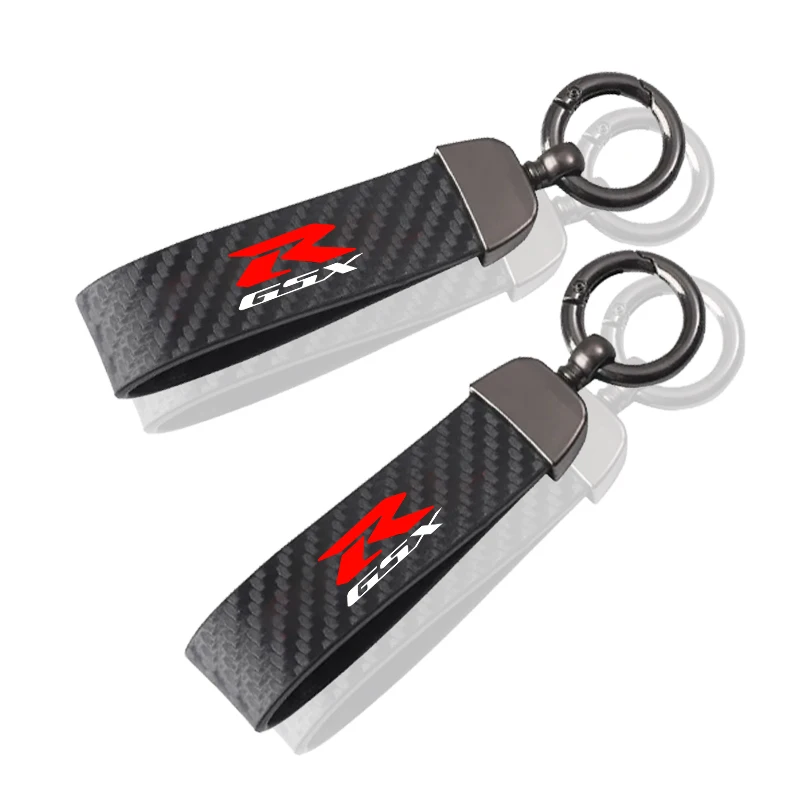 Keychain High-Grade Carbon Fiber Leather Motorcycle Keychain Key Rings for Suzuki GSX-R Accessories