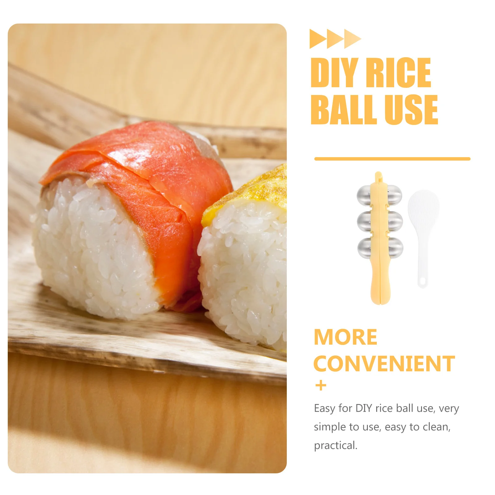 

1Set Lightweight Portable Rice Ball Molding Kit Easy to Use and Clean Perfect Gift for DIY Food Enthusiasts Rice Ball Mold
