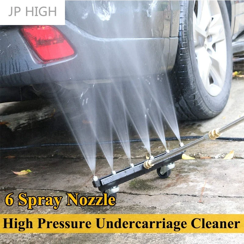 

High Pressure Washer Undercarriage Cleaner,6 Nozzle Garden Cleaning Machine 4000 PSI Water Broom Cleaning Tool Kit