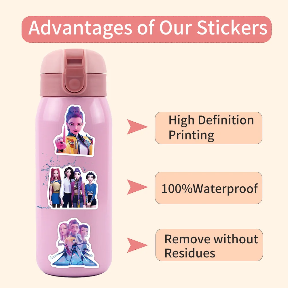 55/110 peças de Adesivos de Anime K-Pop, Adesivos de Desenhos Animados, Decalques de Filmes, DIY para Laptop, Carro, Bicicleta, Decoração de Grafite, 
