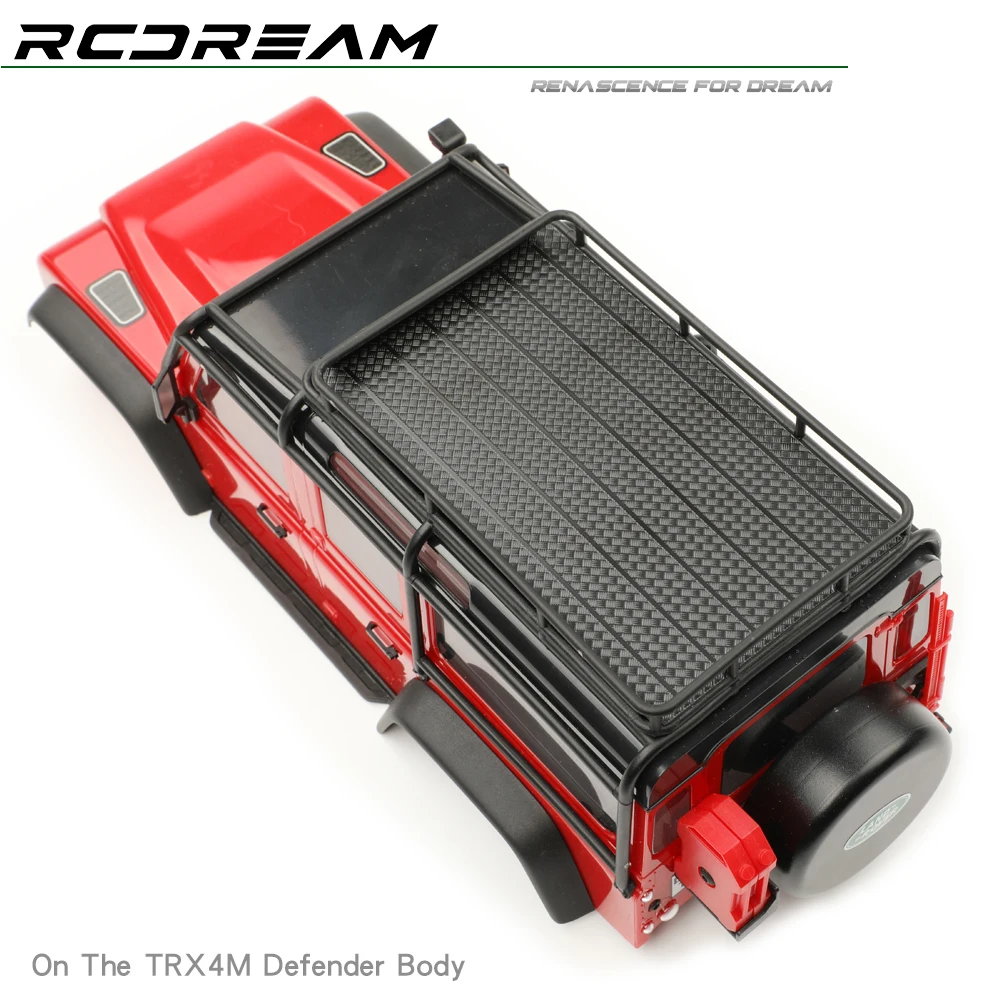 ل 1/18 TRX4M المدافع الماس لوح من الفولاذ المقاوم للصدأ عدم الانزلاق لوحة سقف رف أمتعة ترقية أجزاء الخيار # 18D23-S/B
