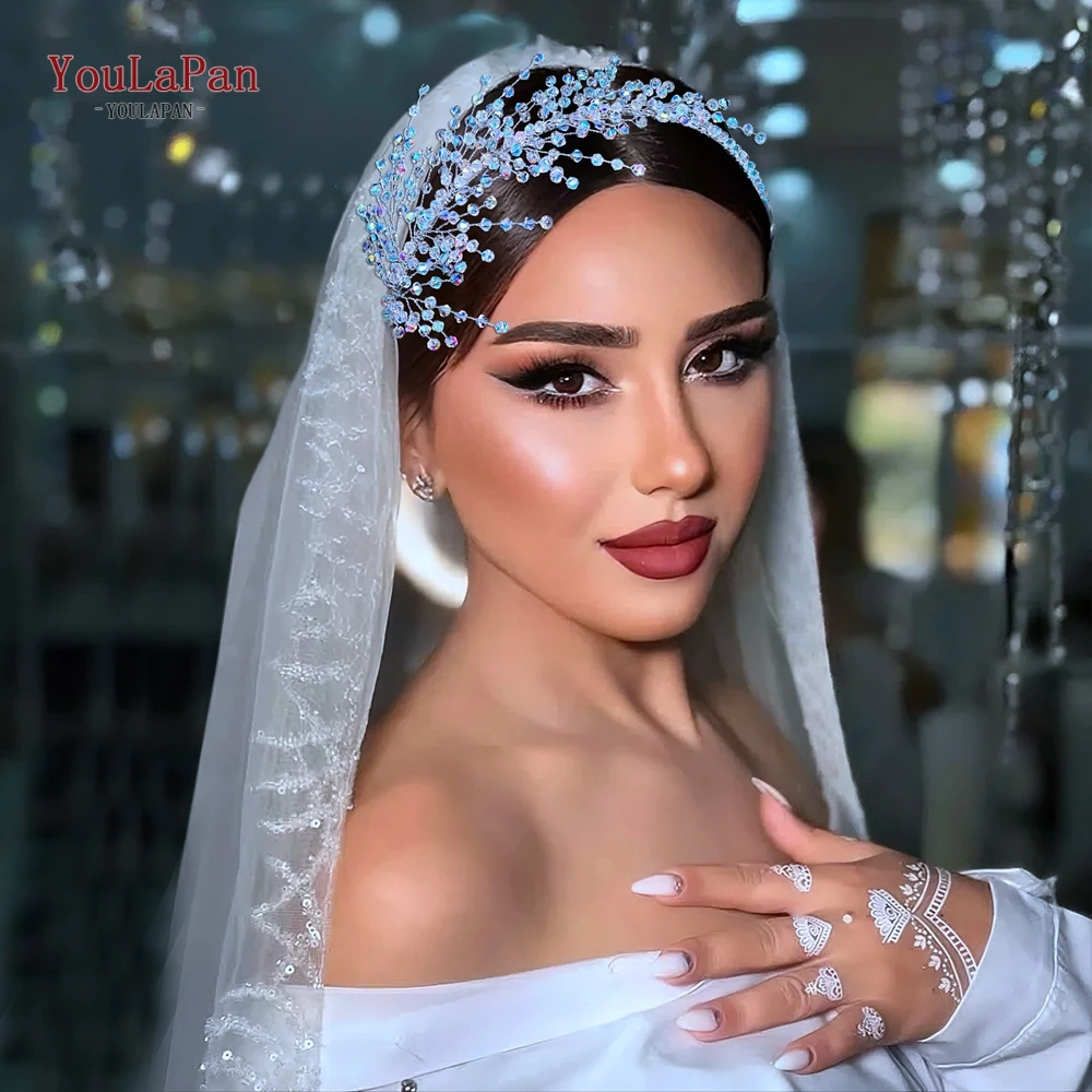 

YouLaPan Bride Crystal Hair Hoop Wedding Hairband Dancing Party Crown Bridal Vintage Hair Accessories Banquet Headband HP891