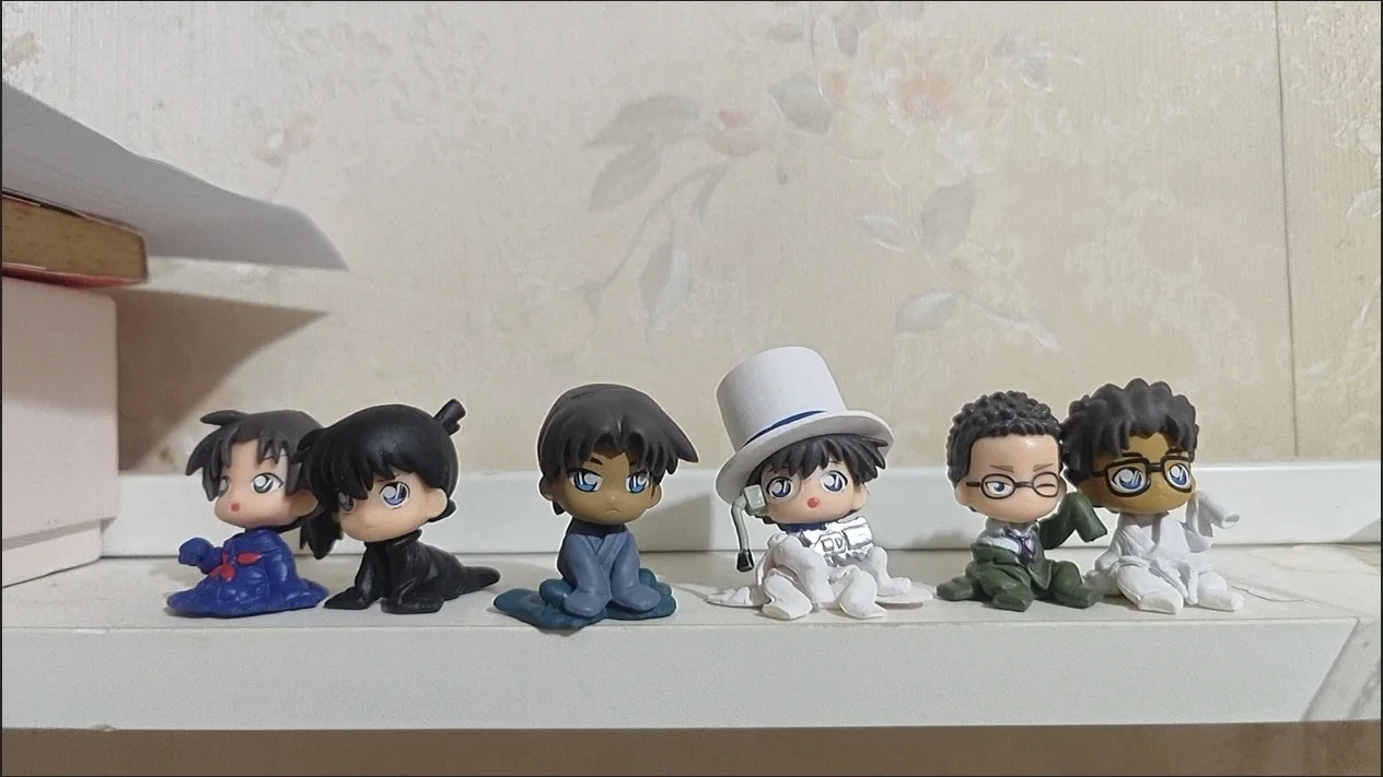 Complete set of Q-version Detective Conan, Azuchi, and cosplay figurines, Phantom Thief Kidd, 3D Kudo Shinichi ornament