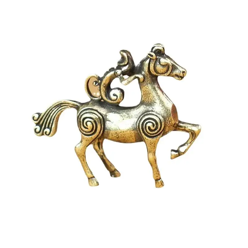 Solid Desktop Decorative Craft, Antique Bronze Miniature Model Of The Twelve Zodiac Animals. Metal Horse Figurine,