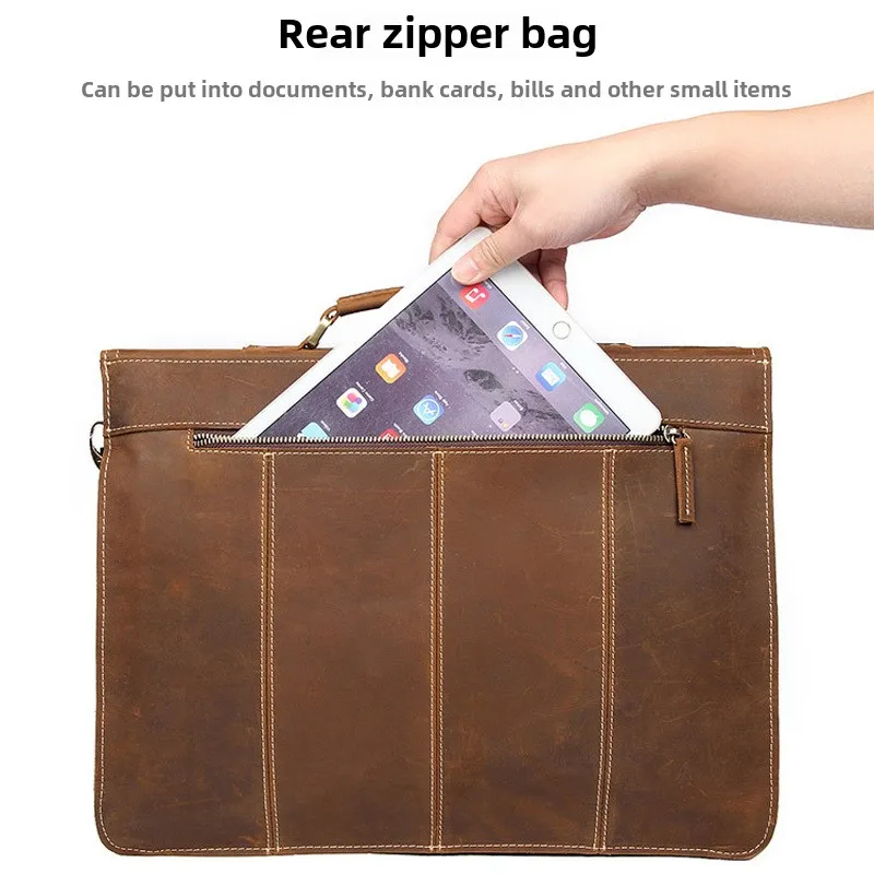 Formal Business Bag Genuine Leather Briefcase Bag For 15 Inch Notebook PC Computer Bag Cowhide Messenger Bags For Male
