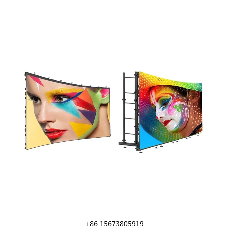 

Быстрозащелкивающаяся гибкая светодиодная панель Fast Lock Never Black 2.9 P3.91 HD Curve для наружного и внутреннего применения, видеостена