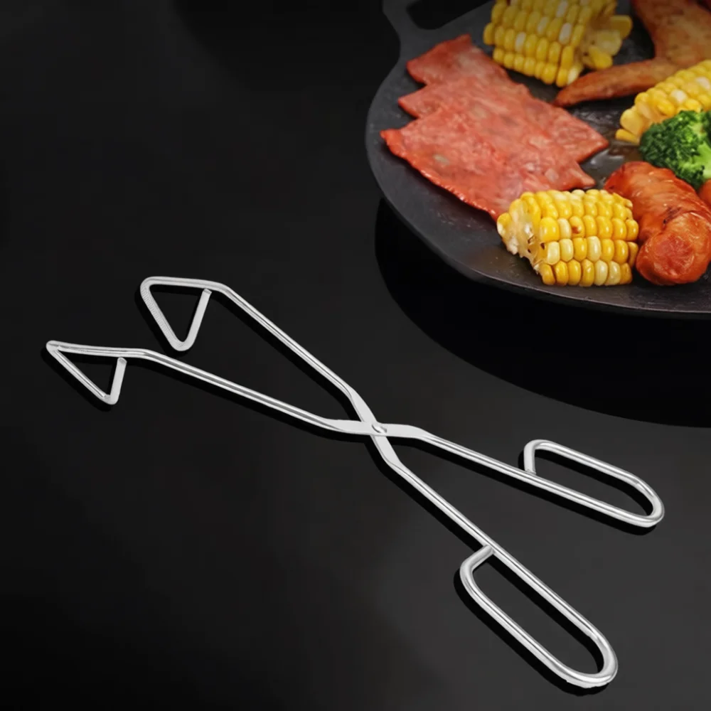 Heavy Duty Stainless Steel Food Tongs Kitchen Bbq Clamp Korean Style Cooking Accessory For Baking Steak Pastry Frying Tool