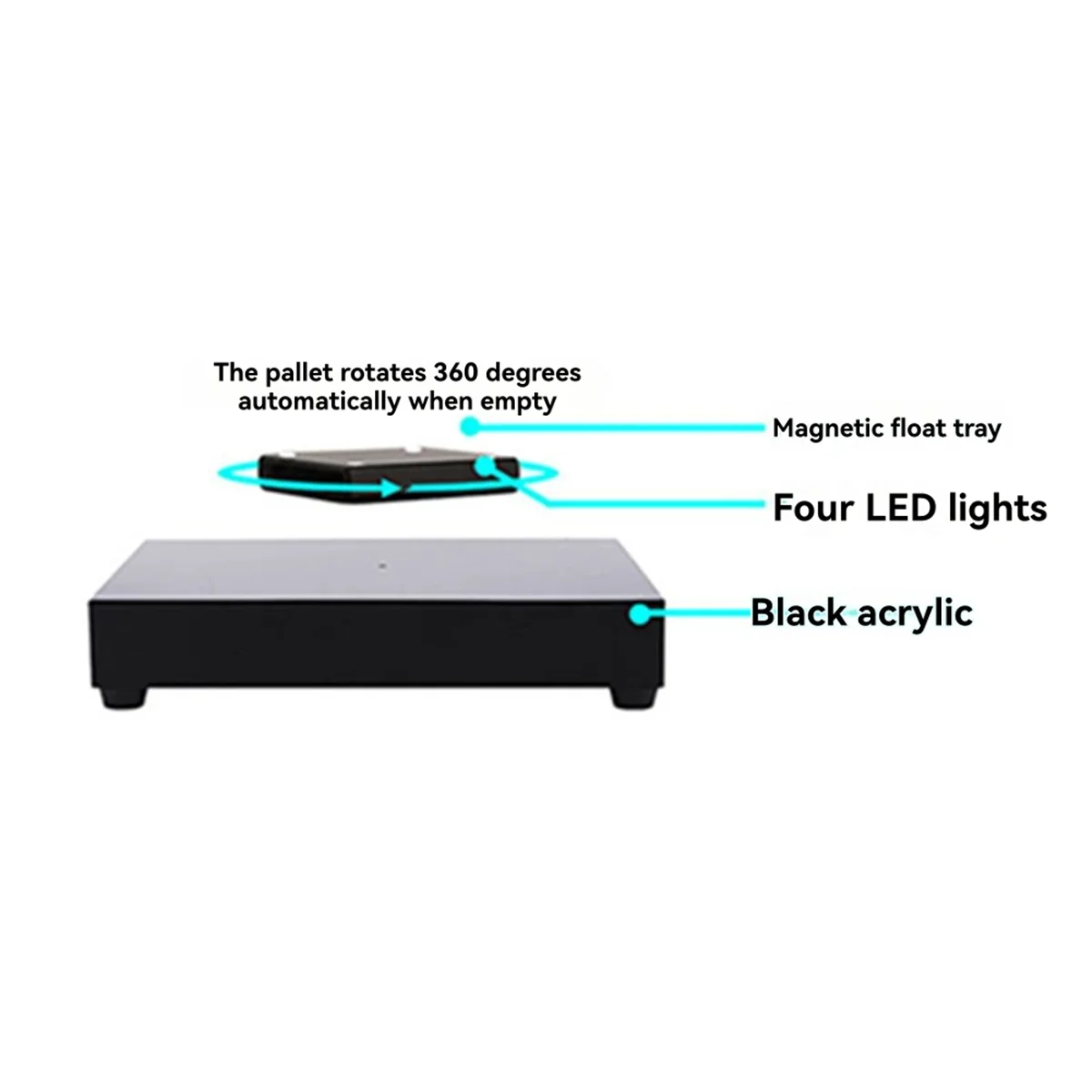 

2025+Magnetic Levitating Display Stand with LED Light Rotating Jewelry & Collectibles Floating Platform EU Plug