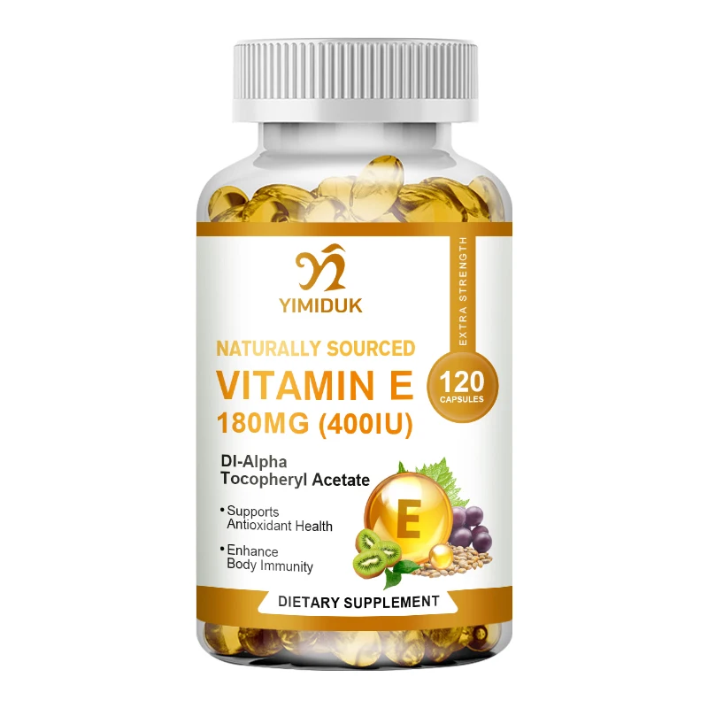 

Vitamin E 400 IU Softgels (180mg DL-Alpha) - Antioxidant Dietary Supplement for Skin, Heart, Eye, and Immune Health Support