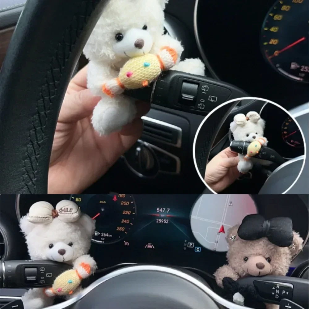 Car Internet Celebrity Accessorie Used for Car Gear Shift Decoration Cute Turn Signal Dolls Wiper Dolls Rearview Mirror Ornament