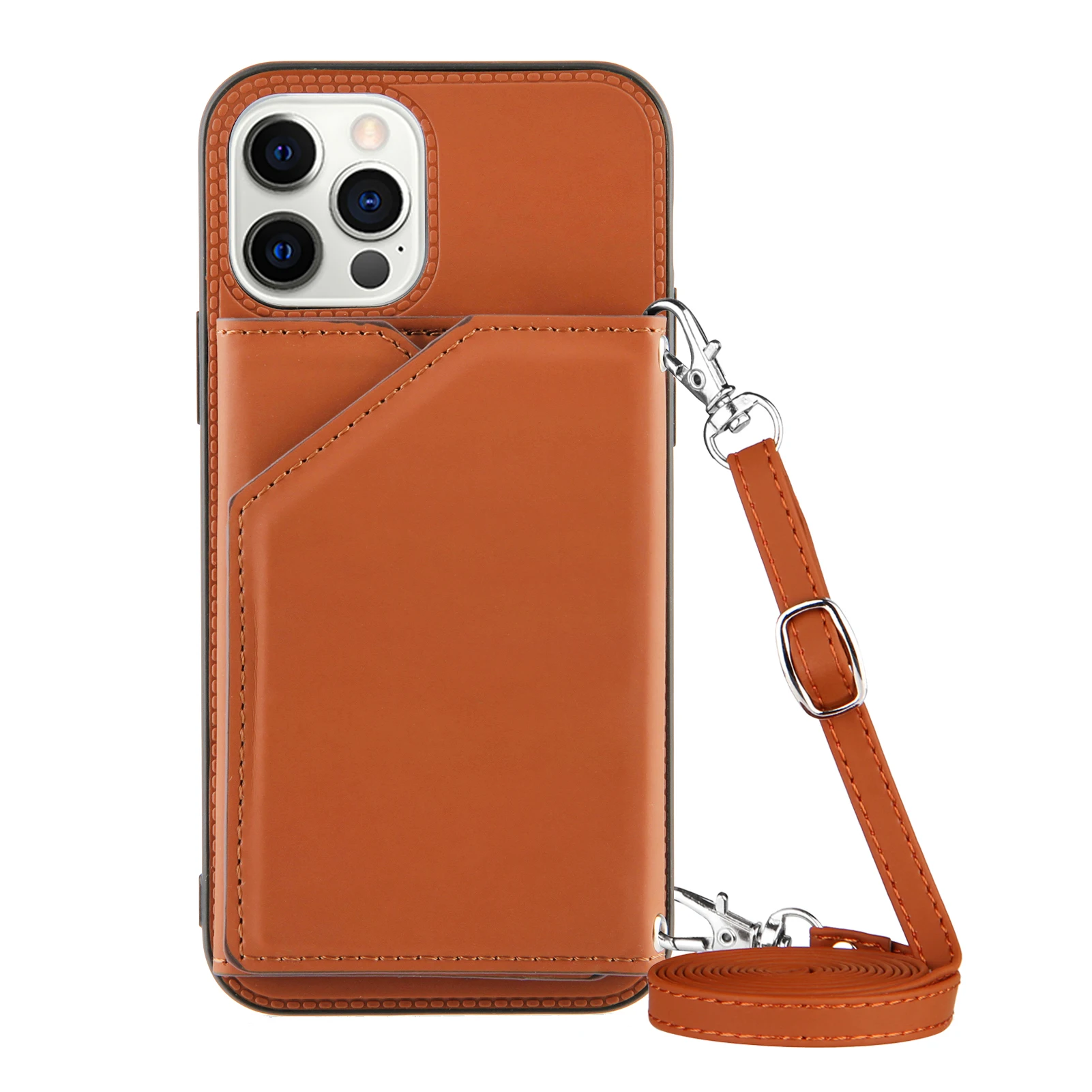 

Lanyard Crossbody leather Case For iPhone 13 12 11 Pro Max XS MAX XR X 7 8 Plus Leather Card Slot With wallet Cover