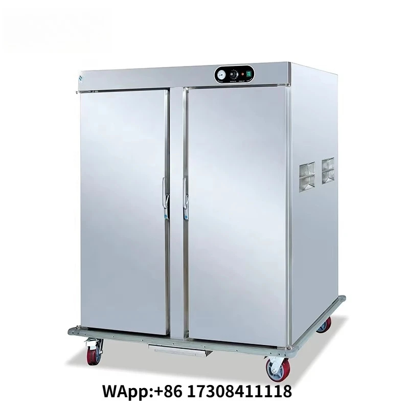 Stainless Steel Mobile 2 Door  Electric Food Warmer Trolley